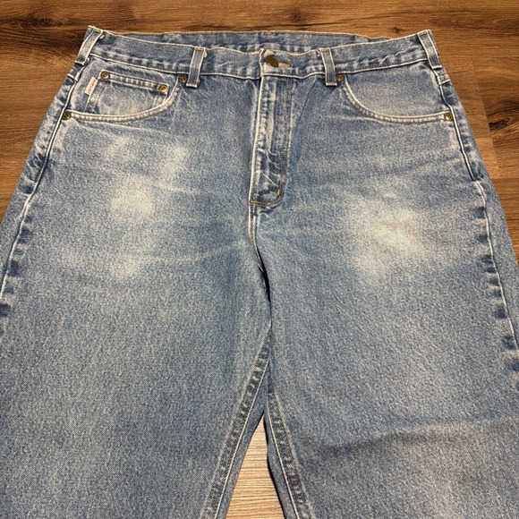 Carhartt B17-DST Work Jeans Men's 36x30 Relaxed Fit Med Wash Blue Cotton Denim - Picture 2 of 12